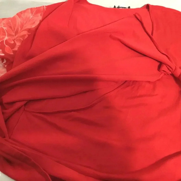 INC Womens Plus Flare Sleeve V-Neck  Wrap Top Sz 3 X - Picture 4 of 8